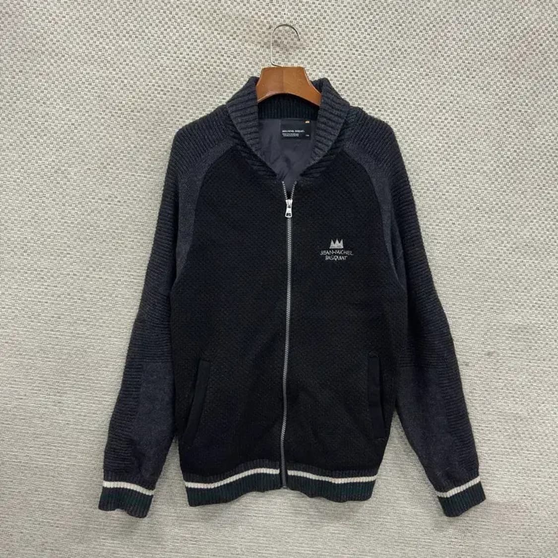 장미쉘바스키아 방풍 울 니트 집업 가디건 100 A05272 상품이미지1