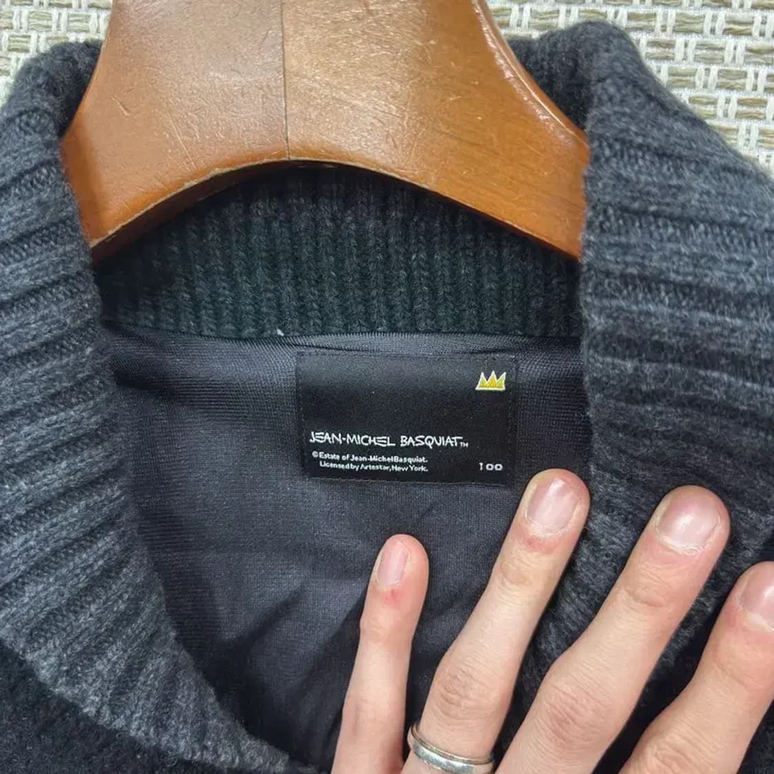 장미쉘바스키아 방풍 울 니트 집업 가디건 100 A05272 상품이미지3