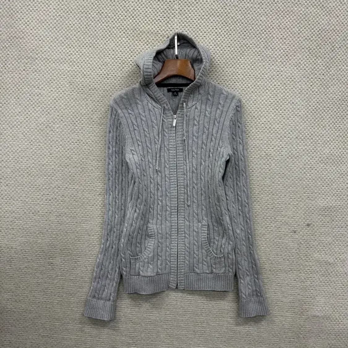 노티카 캐주얼 꽈배기 니트 후드집업 M A05276 상품이미지1