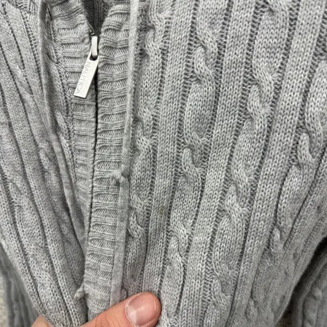 노티카 캐주얼 꽈배기 니트 후드집업 M A05276 상품이미지5