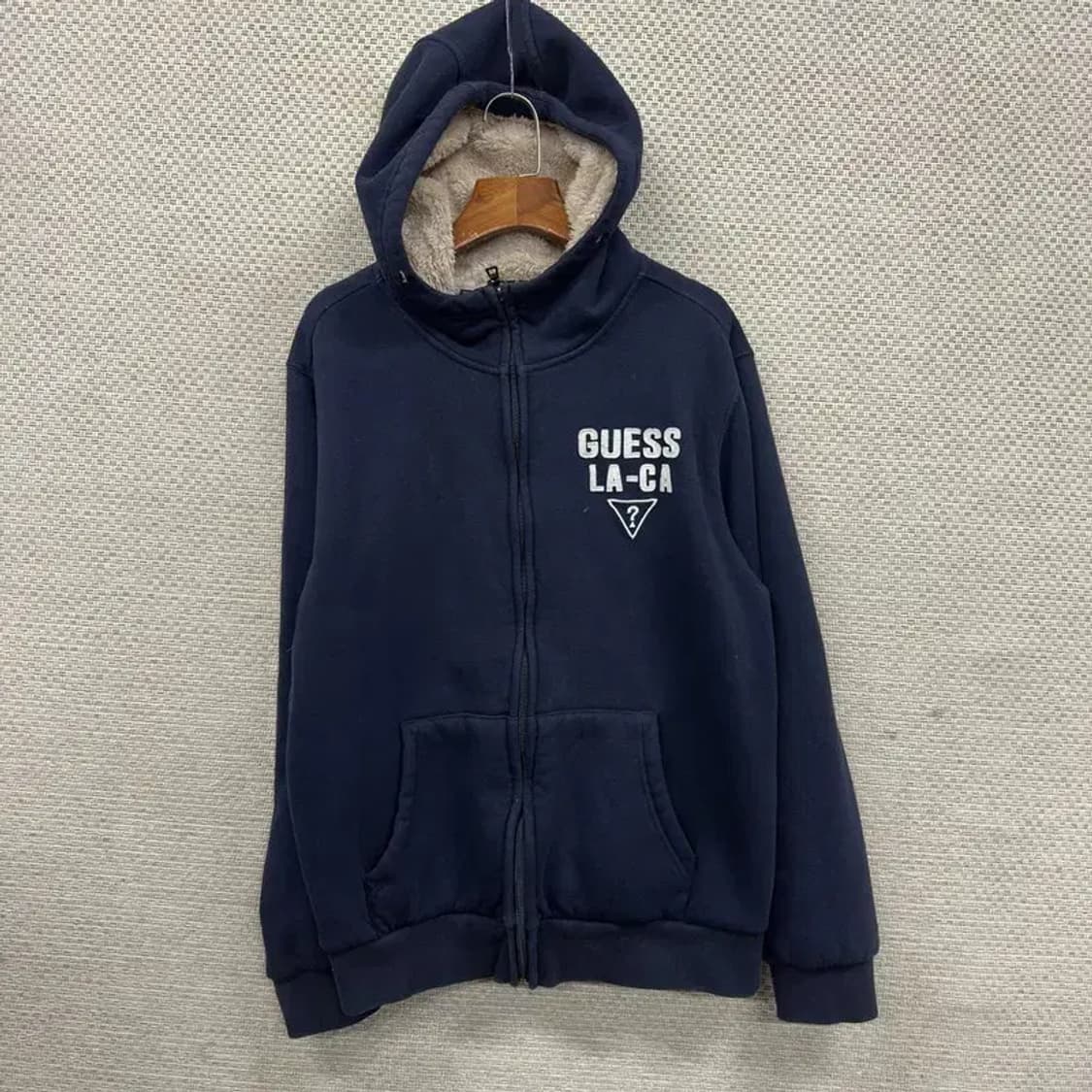 게스 캐주얼 자수로고 양털안감 후드집업 XL A05255 상품이미지1