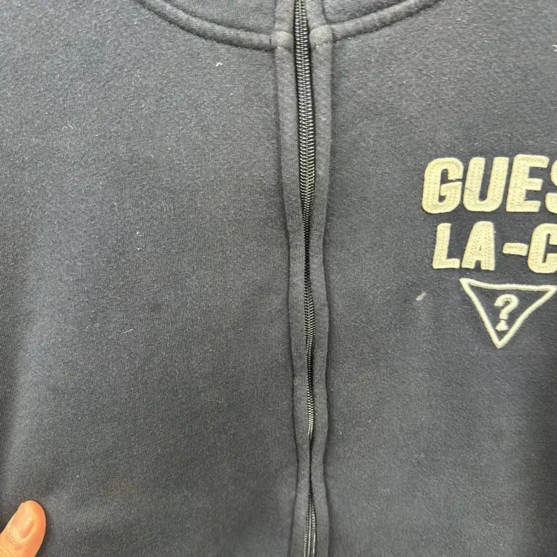 게스 캐주얼 자수로고 양털안감 후드집업 XL A05255 상품이미지5