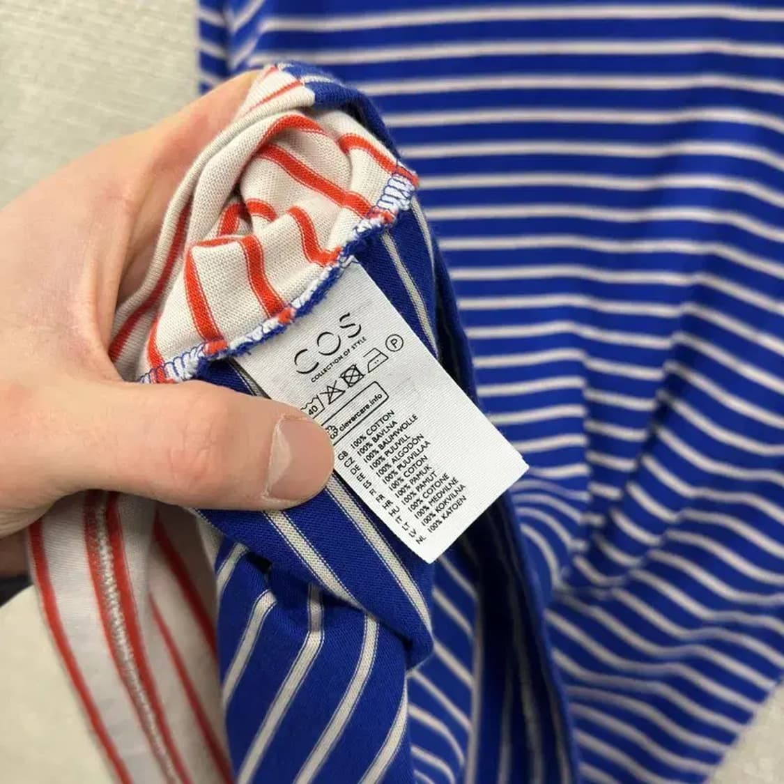 코스 COS 캐주얼 스트라이프 배색 롱슬리브 긴팔티 L A05269 상품이미지4