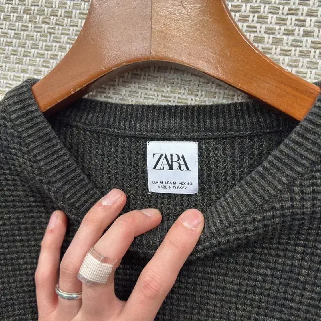 자라 ZARA 캐주얼 와플 긴팔티 니트 M A05340 상품이미지3