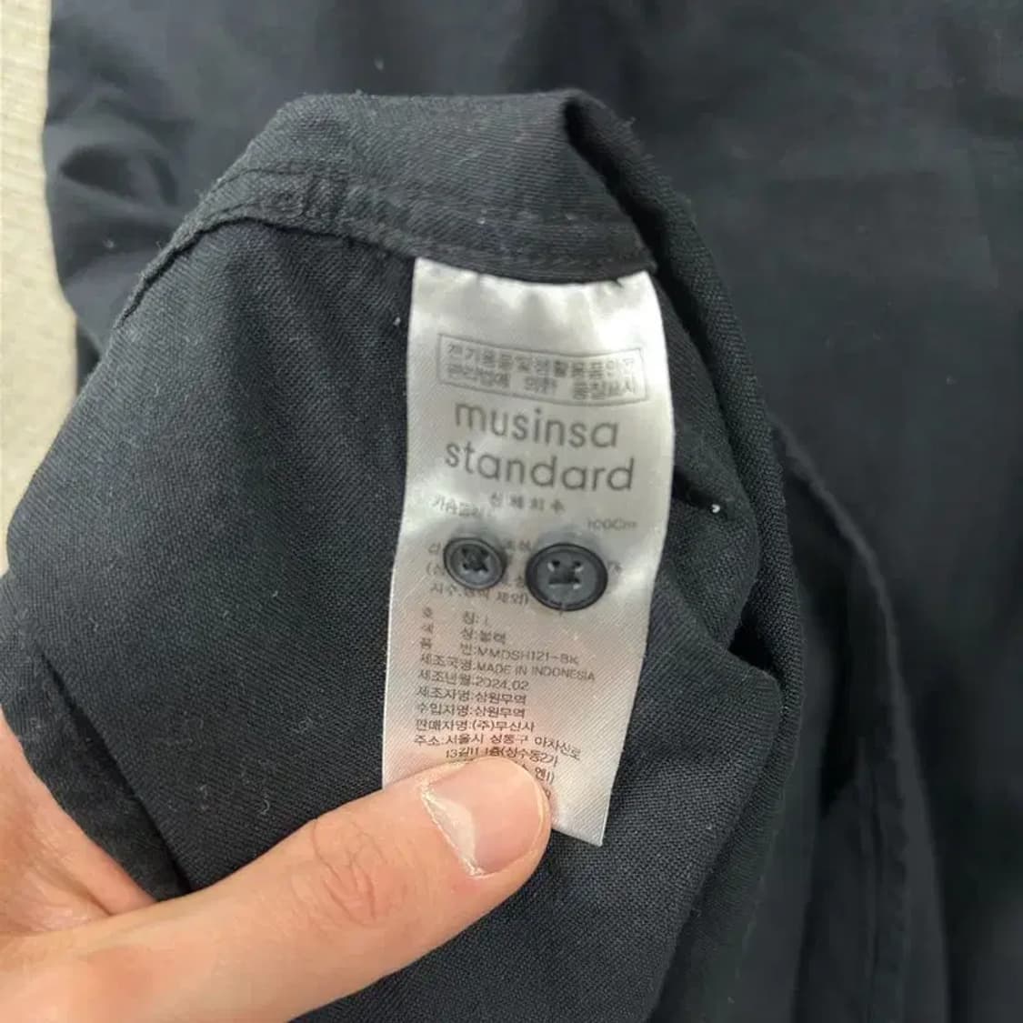 무신사스탠다드 캐주얼 블랙 긴팔 셔츠 L A05349 상품이미지4