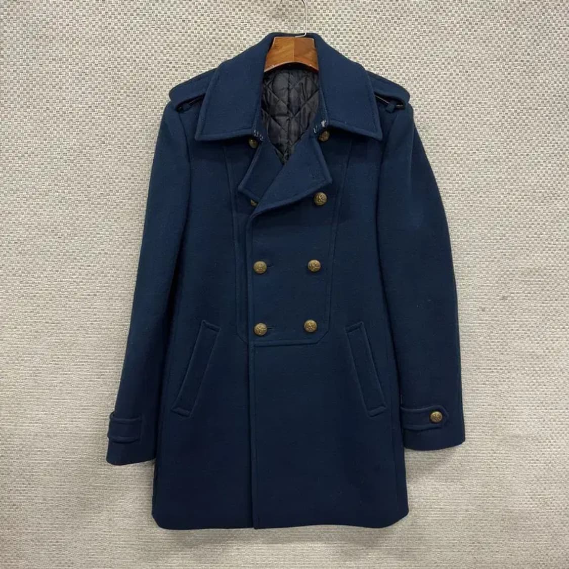 시스템 한섬 캐주얼 더블버튼 누빔 울 코트 자켓 100 A05350 상품이미지1