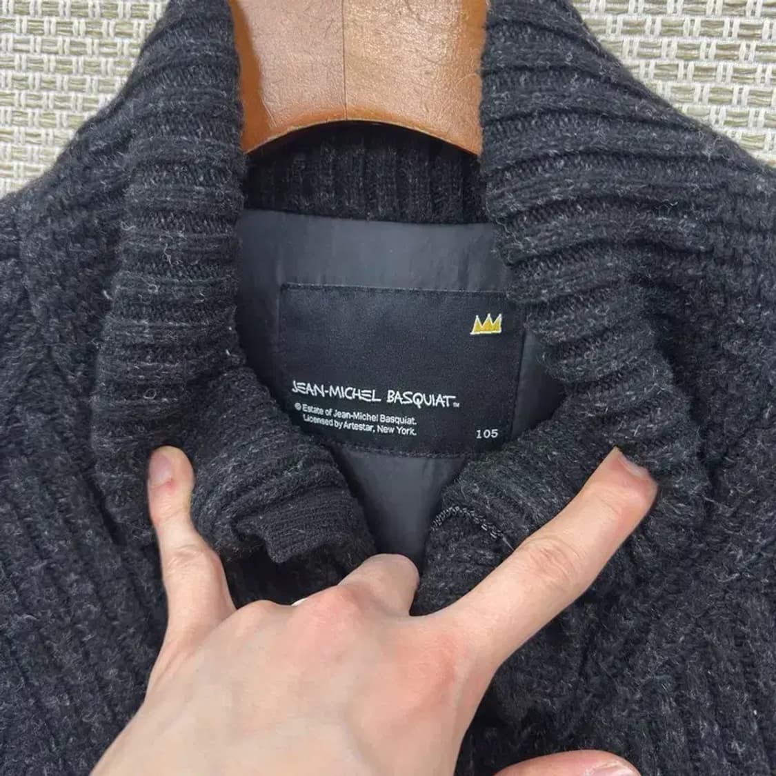 장미쉘바스키아 울 거위털 구스다운 가디건 점퍼 105 A05417 상품이미지3