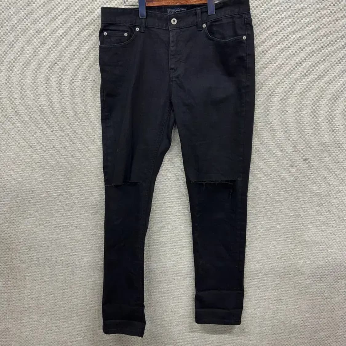 모디파이드 캐주얼 스판 블랙진 흑청바지 34인치 A05443 상품이미지1