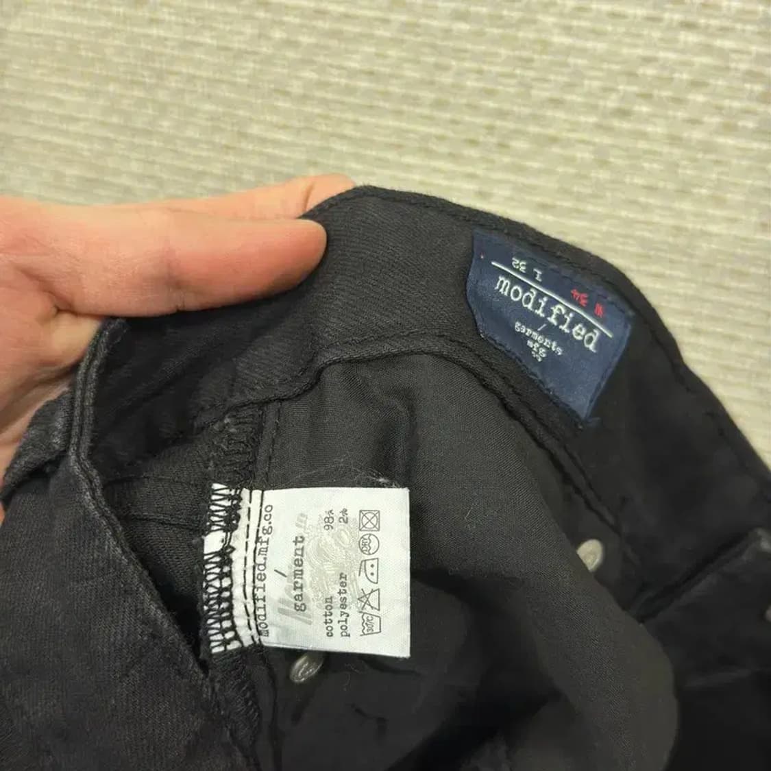 모디파이드 캐주얼 스판 블랙진 흑청바지 34인치 A05443 상품이미지5