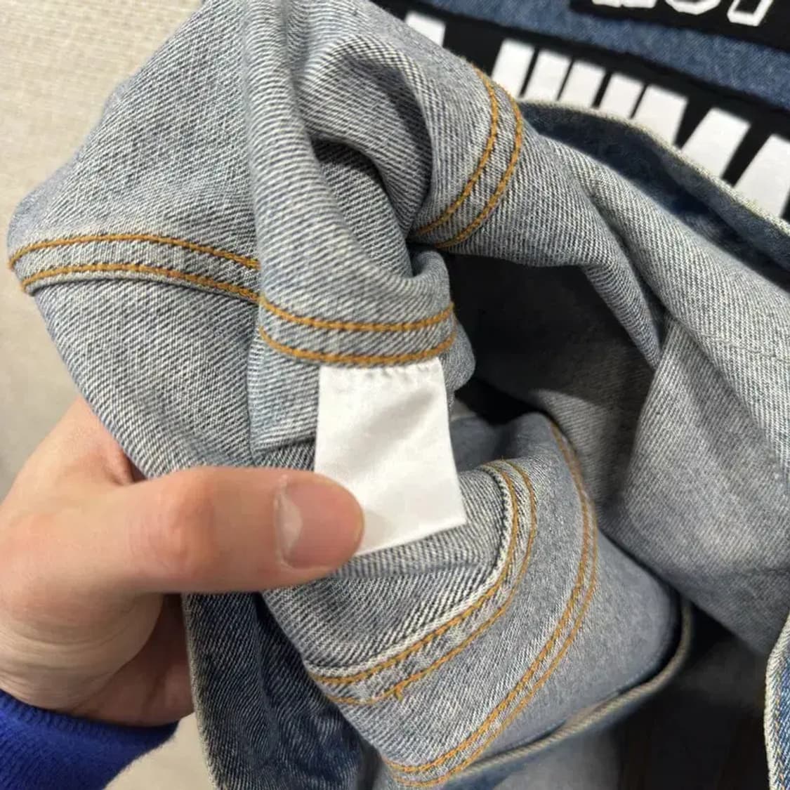 아임낫어휴먼비잉 캐주얼 백로고 데님 청자켓 L A05427 상품이미지4