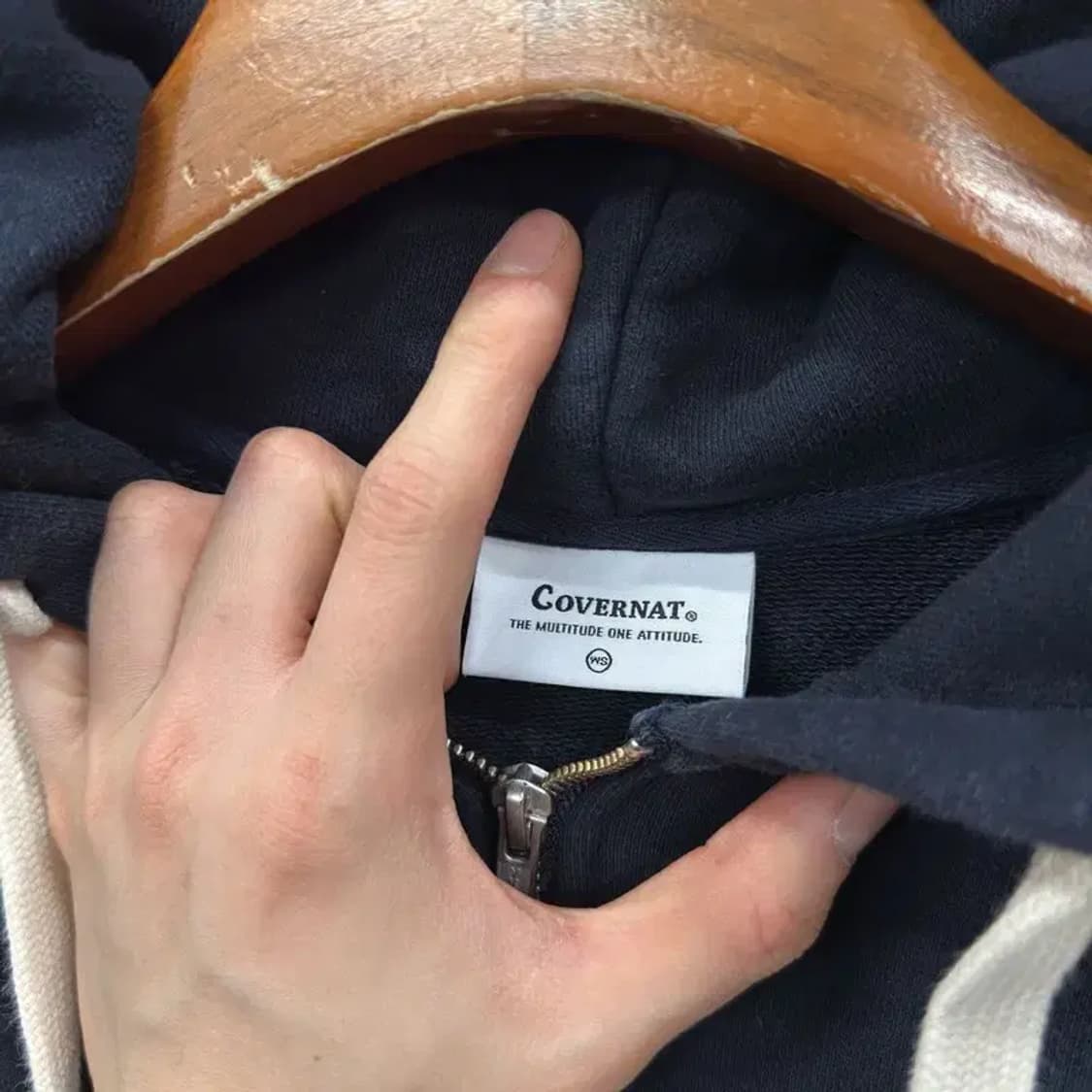 커버낫 캐주얼 빅자수로고 반집업 후드티 WS A05487 상품이미지3