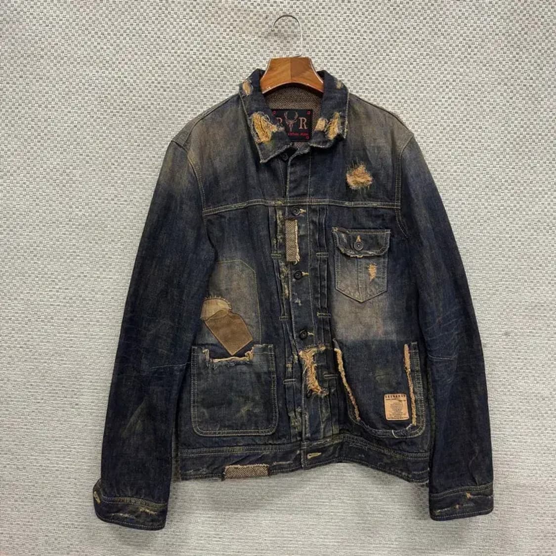버커루 디스트로이드 슬림핏 빈티지 데님 청자켓 L A05490 상품이미지1