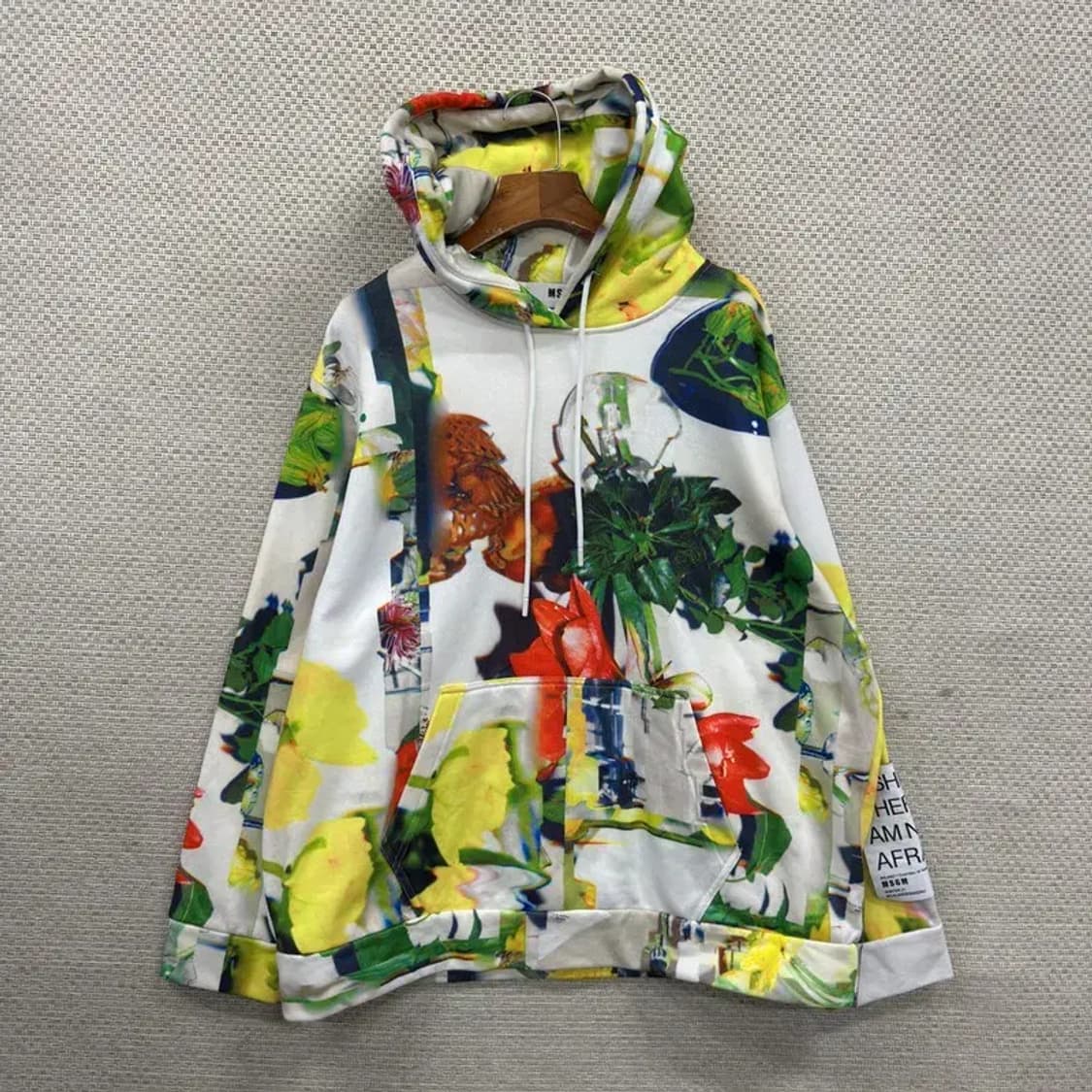 엠에스지엠 MSGM 플라워패턴 오버핏 약기모 후드티 M A05497 상품이미지1