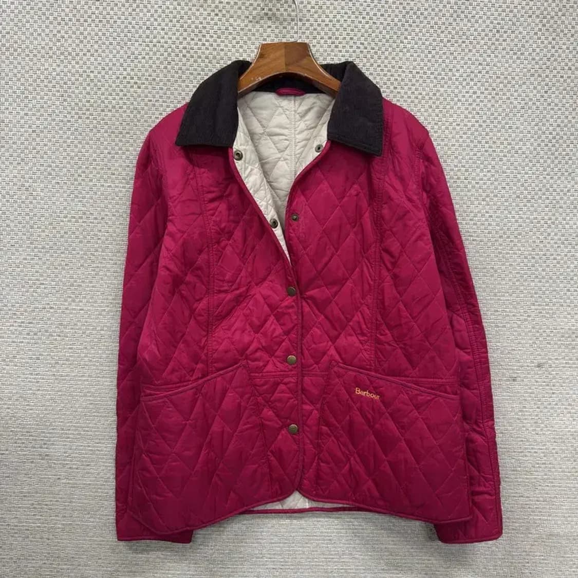 바버 코듀로이카라 자수로고 퀄팅 자켓 100 A05496 상품이미지1