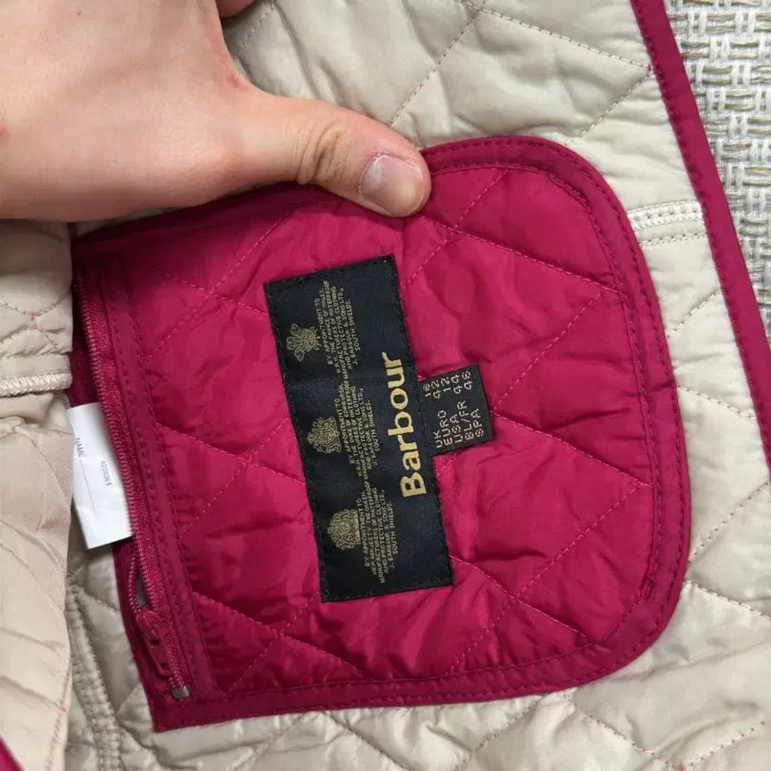 바버 코듀로이카라 자수로고 퀄팅 자켓 100 A05496 상품이미지3