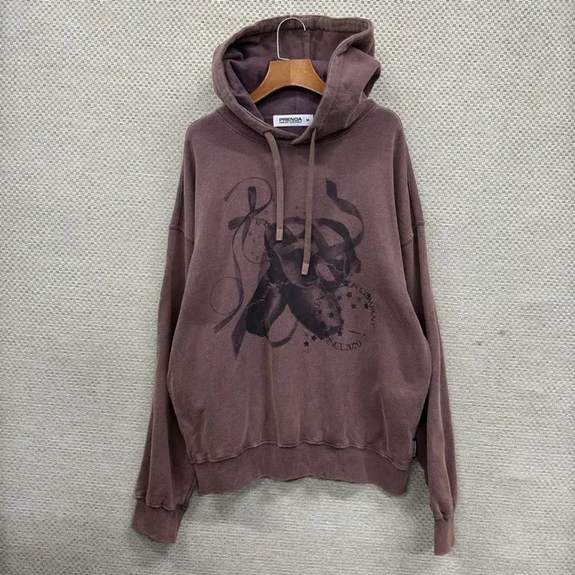 프렌다 캐주얼 발레코어 프린팅 피그먼트 후드티 M A05566 상품이미지1