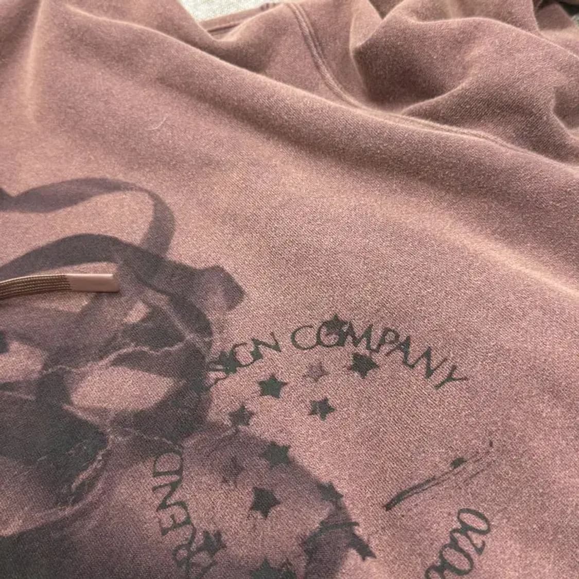 프렌다 캐주얼 발레코어 프린팅 피그먼트 후드티 M A05566 상품이미지5