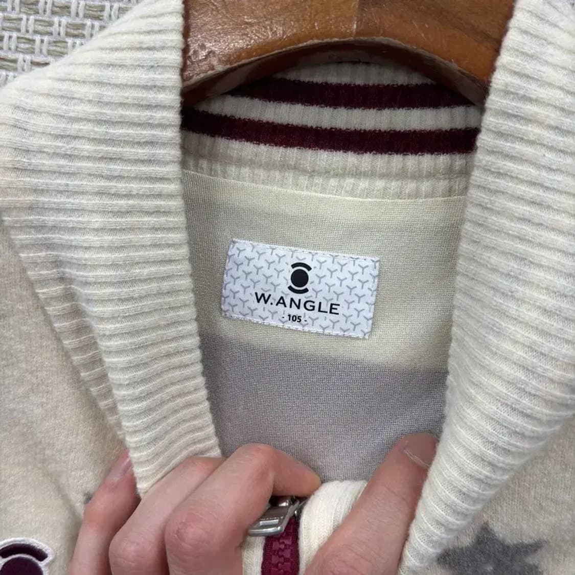 와이드앵글 골프 자수로고 방풍 울 니트 조끼 105 A05583 상품이미지3