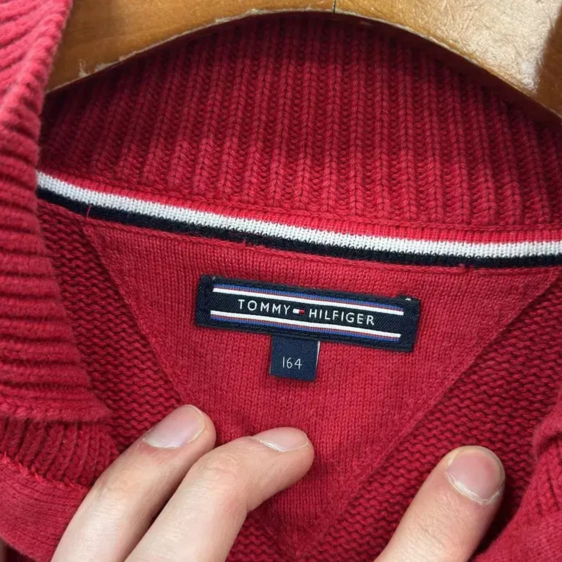 타미힐피거 캐주얼 자수로고 코튼 니트 집업 가디건 164 A05591 상품이미지3