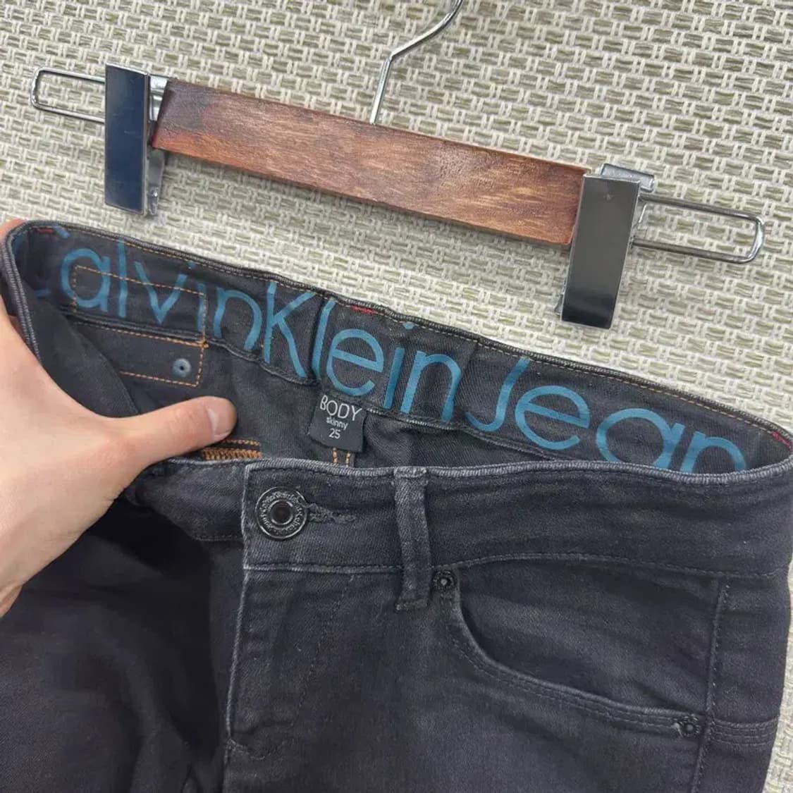 캘빈클라인 캐주얼 블랙진 흑청바지 25인치 A05599 상품이미지4