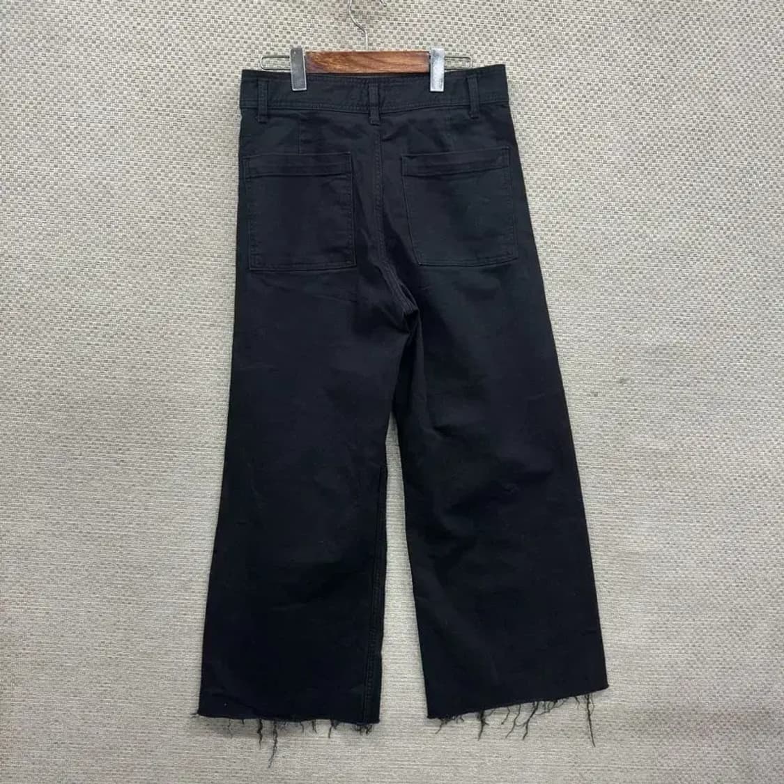 자라 ZARA 와이드핏 컷팅 블랙진 흑청바지 32인치 A05602 상품이미지2