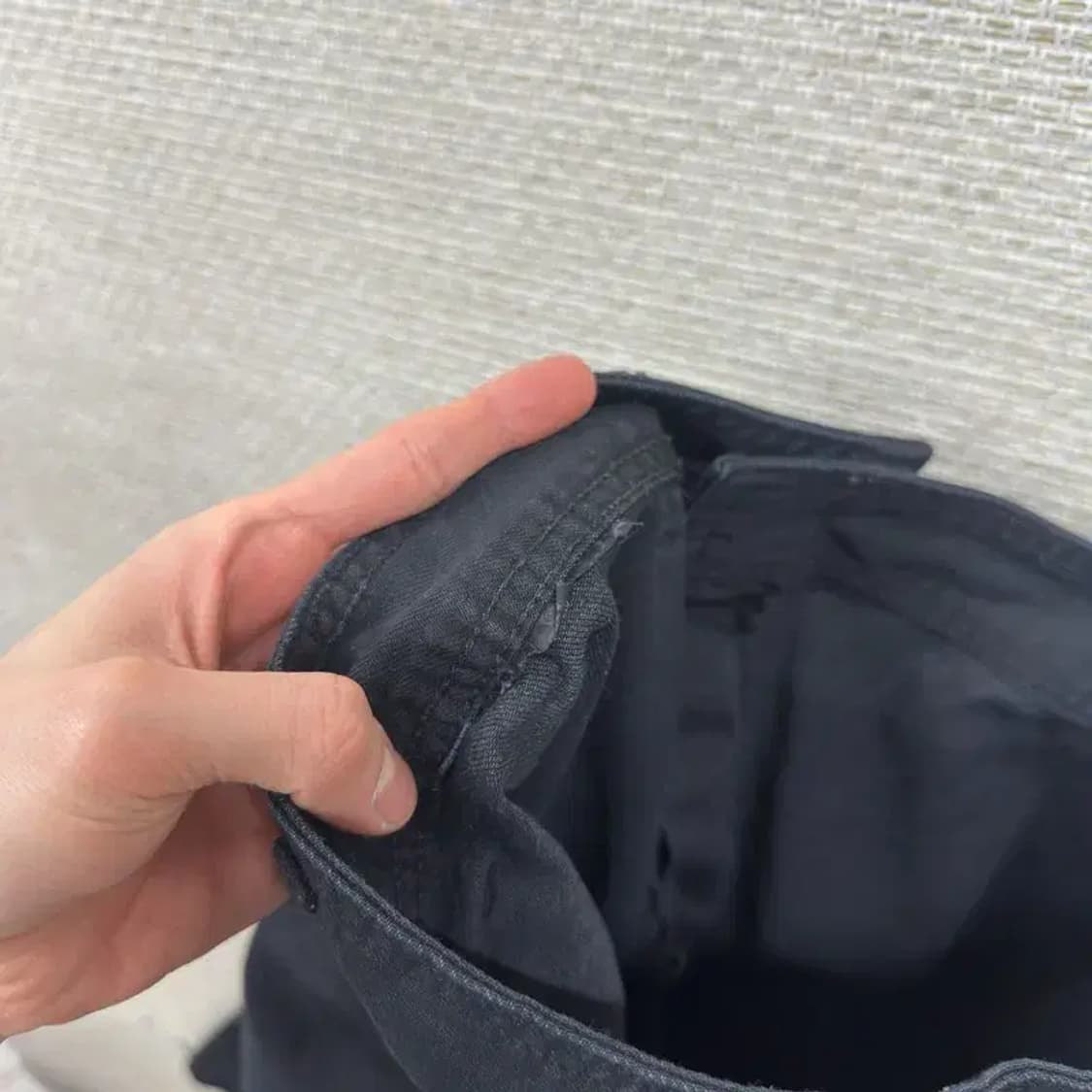 자라 ZARA 와이드핏 컷팅 블랙진 흑청바지 32인치 A05602 상품이미지4