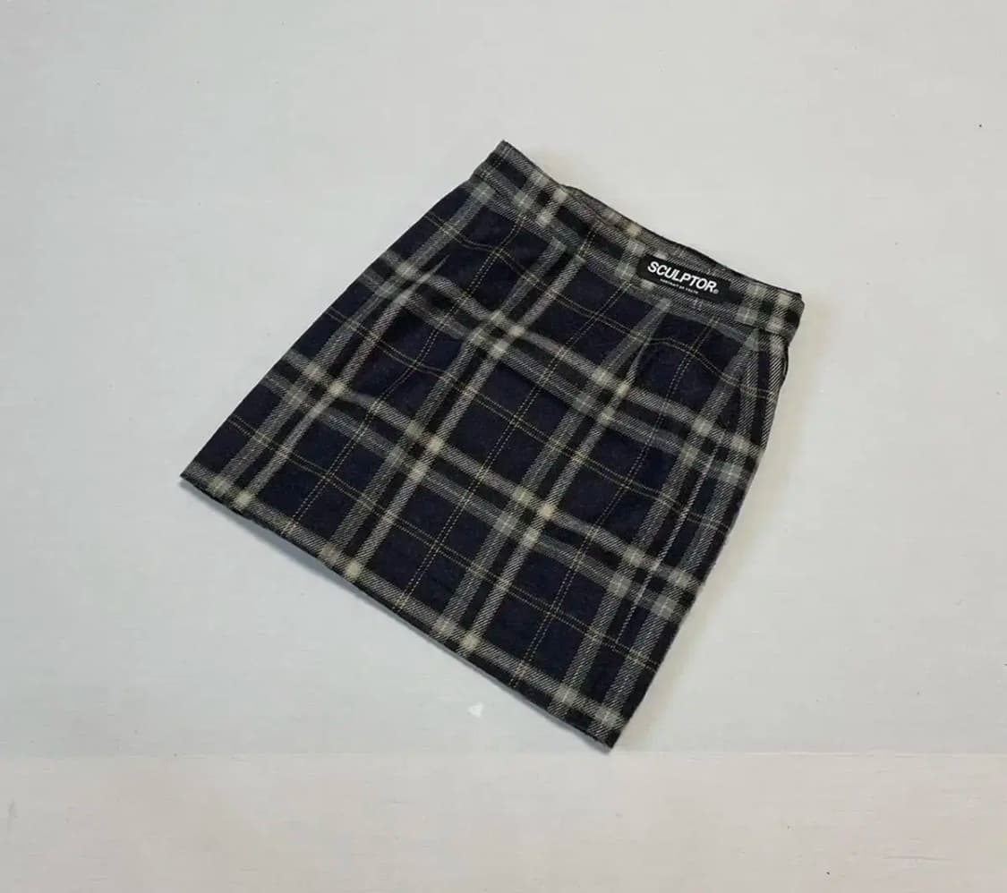 스컬프터 울 체크 치마 상품이미지1