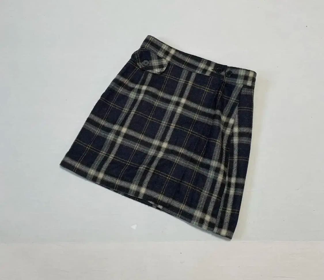 스컬프터 울 체크 치마 상품이미지2