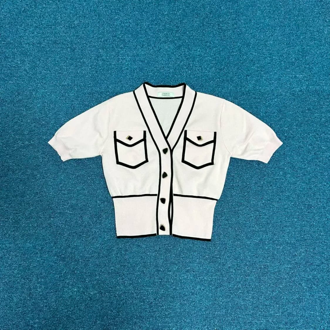에고이스트 22s/s 배색 포인트포켓 반팔가디건 상품이미지2