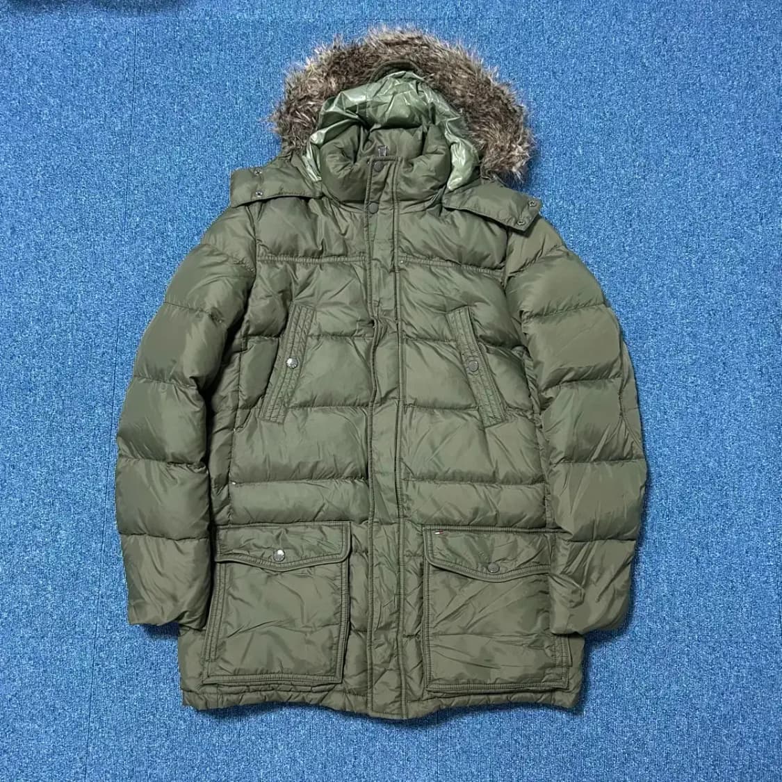 타미힐피거 덕다운 카키 밀리터리 롱패딩 상품이미지1