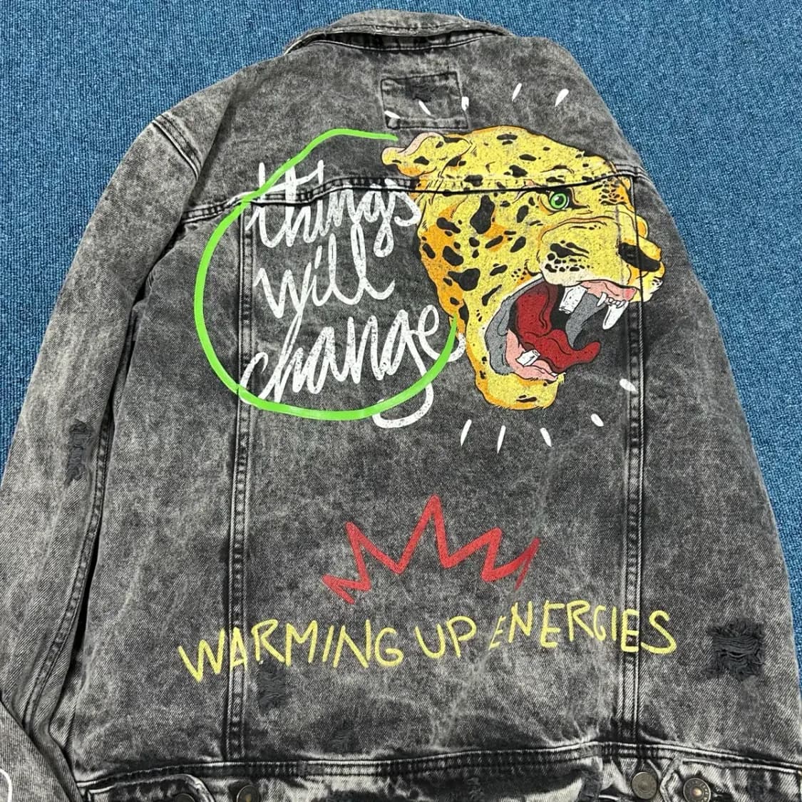 자라 돌청 트러커 프린팅 자켓L 상품이미지2