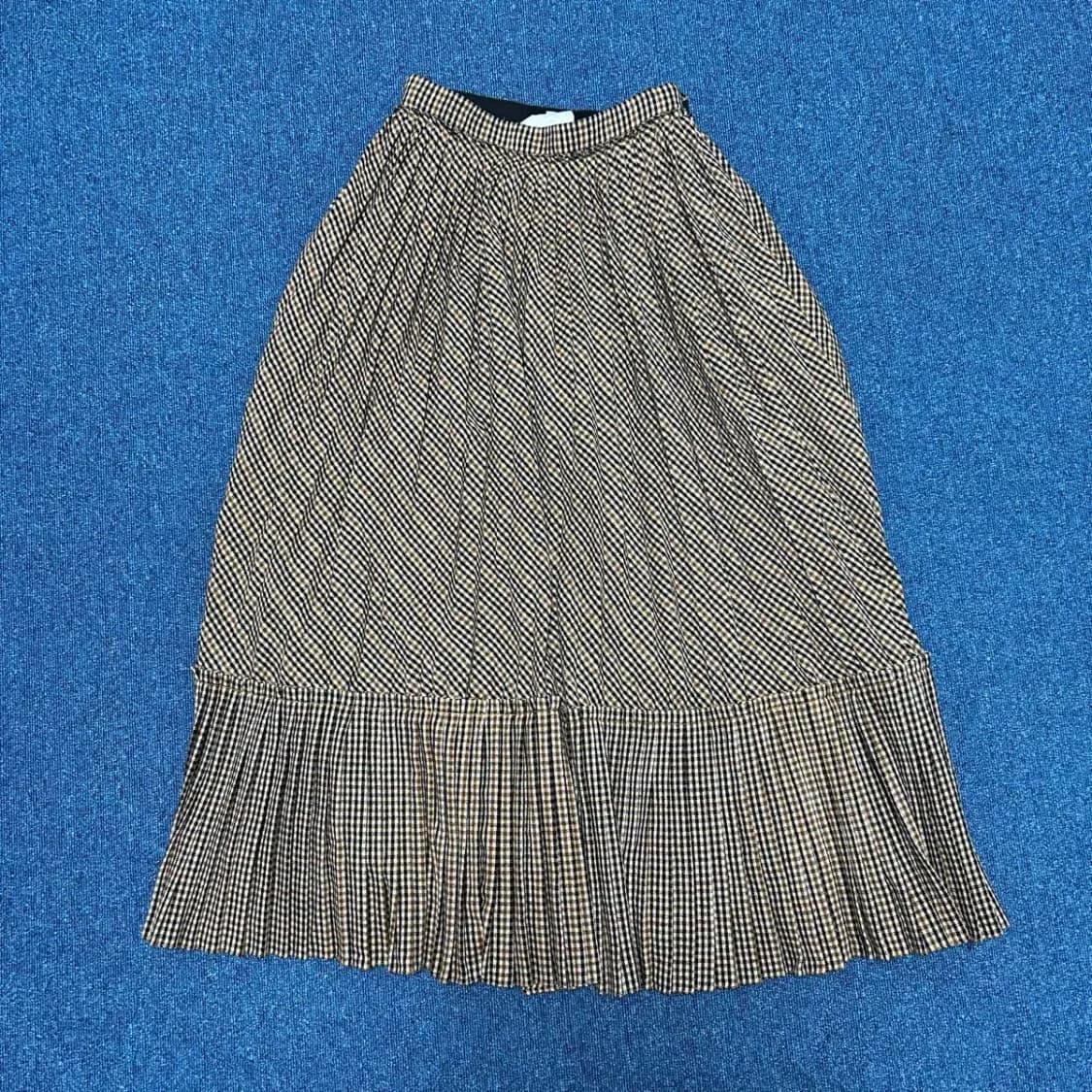 오즈세컨 체크 롱 스커트 상품이미지1