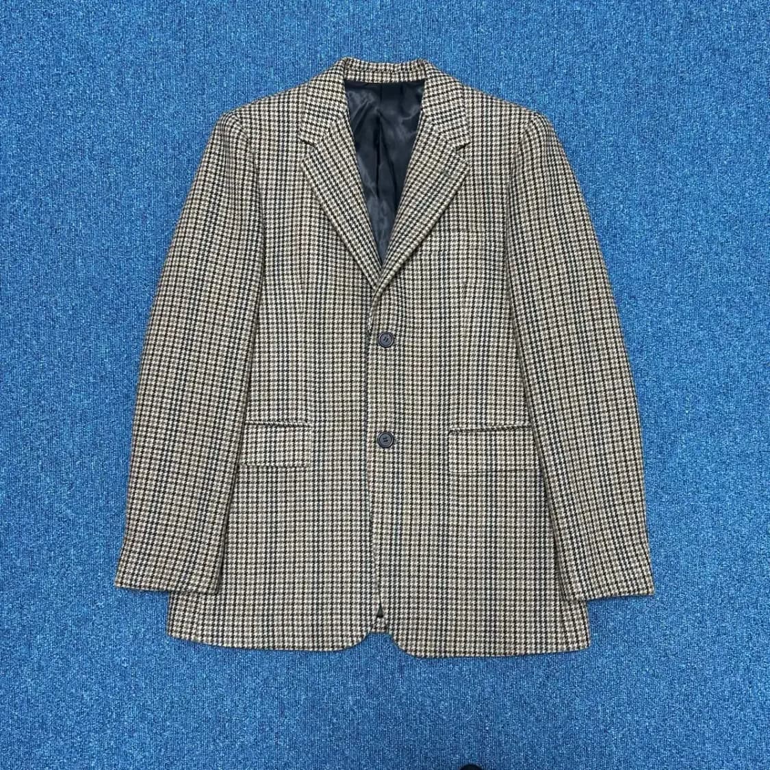 MNGU 싱글 브레스티드 투버튼 블레이저 체크 자켓 상품이미지1