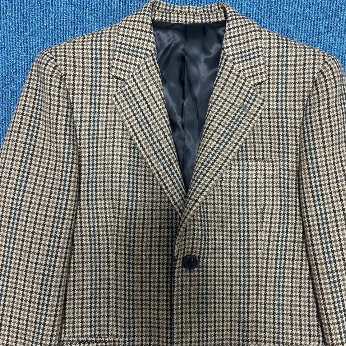 MNGU 싱글 브레스티드 투버튼 블레이저 체크 자켓 상품이미지2