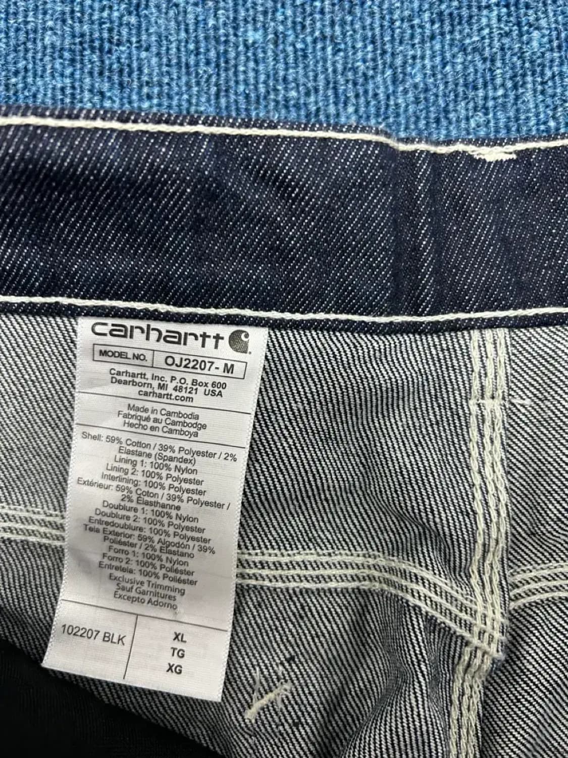 칼하트 데님 생지 반바지 상품이미지4