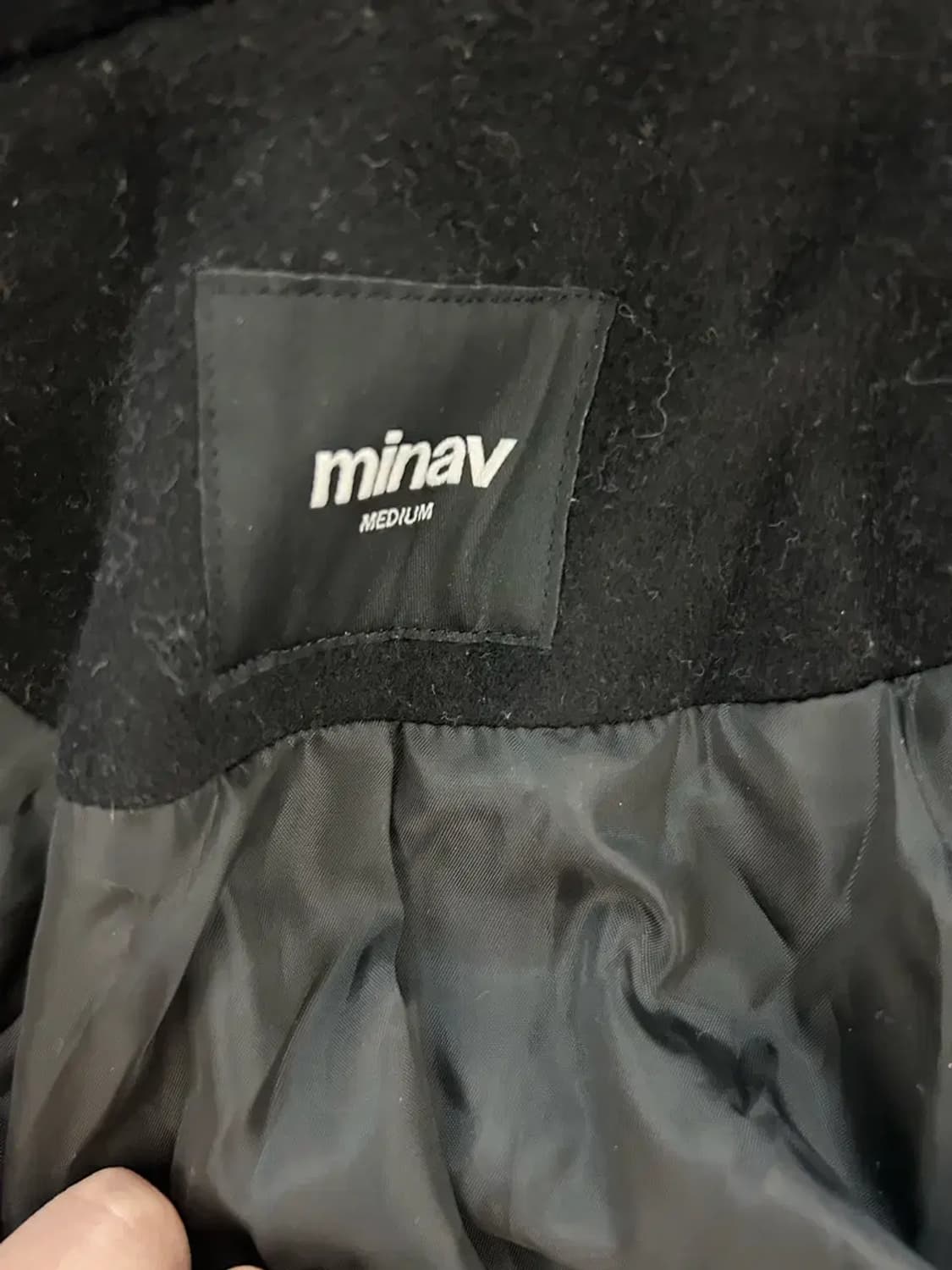 미나브 블랙 싱글 롱코트 상품이미지2