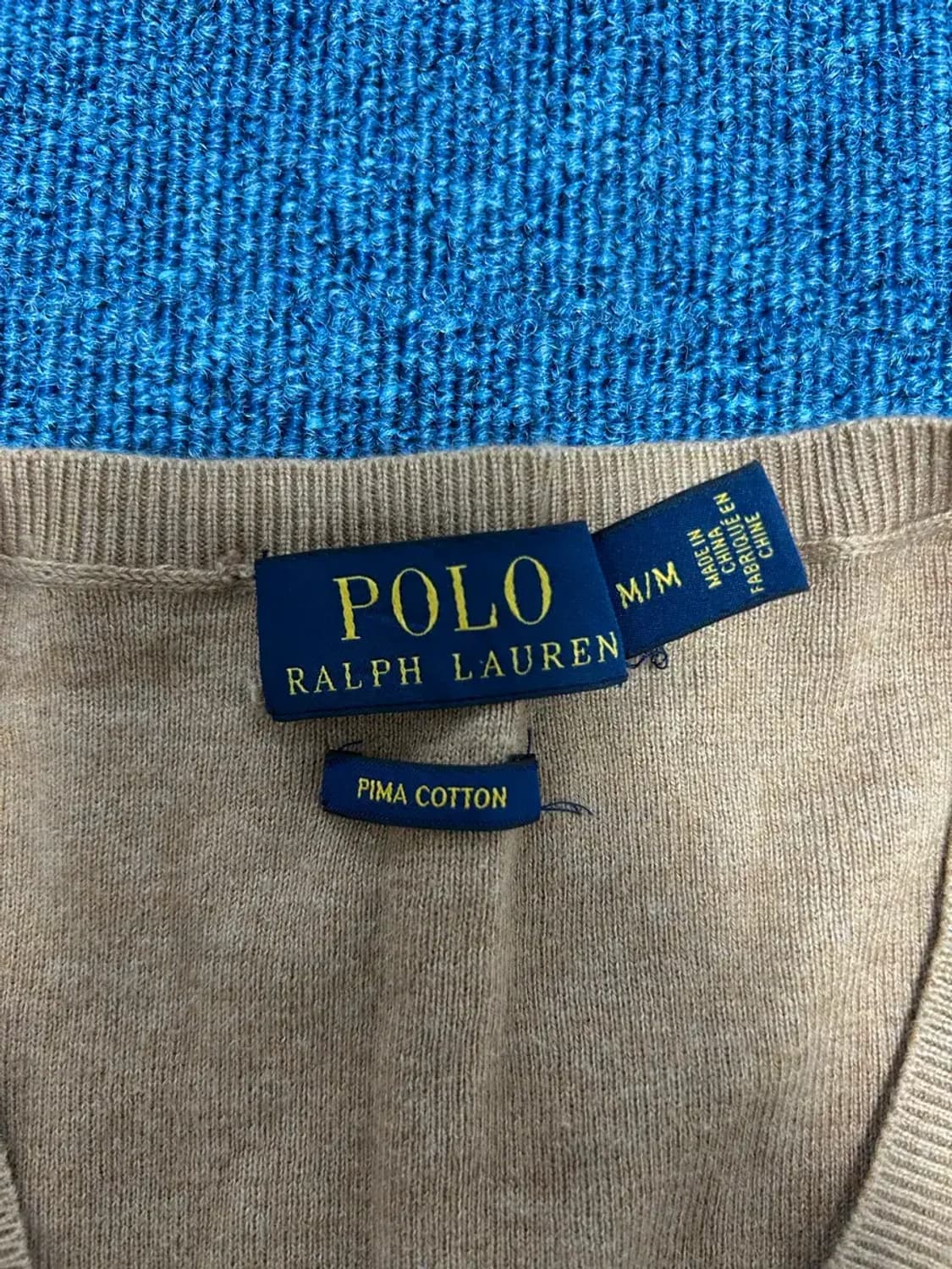 폴로랄프로렌 피마코튼 브이넥 니트M 상품이미지2