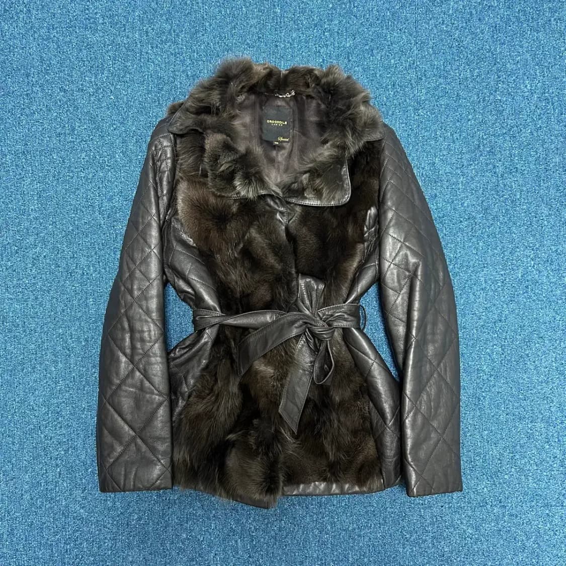 크로커다일 양가죽 여우털 자켓 상품이미지1