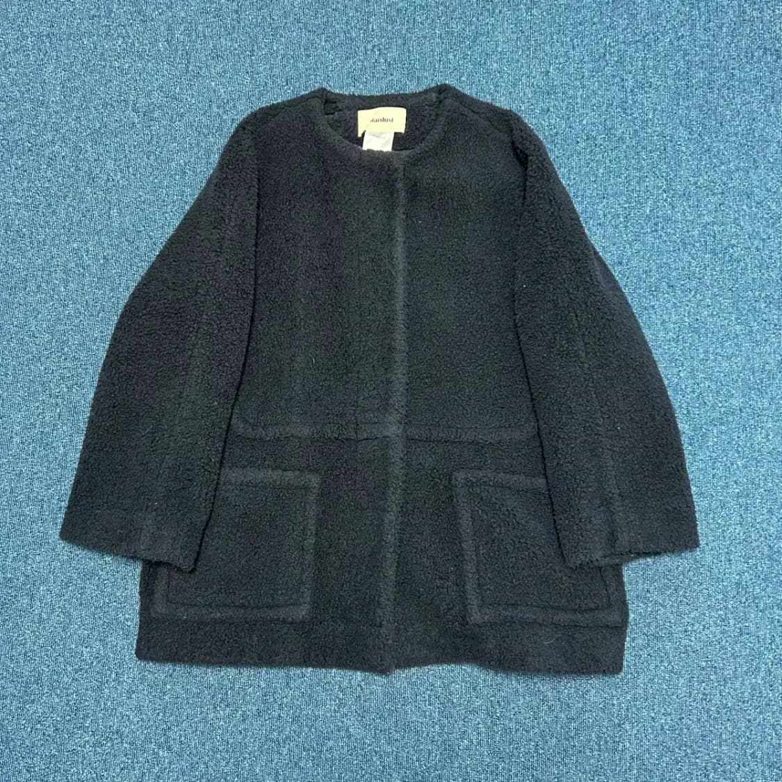 제평 스타더스트 다크네이비 양털뽀글이 코트 상품이미지1