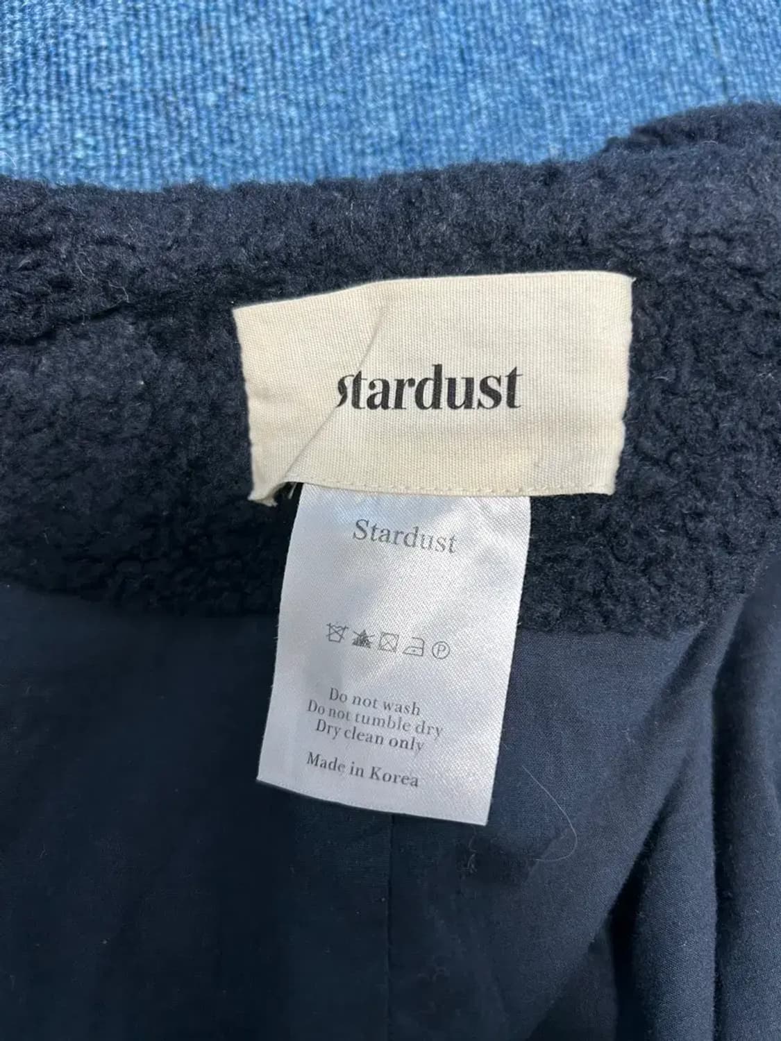 제평 스타더스트 다크네이비 양털뽀글이 코트 상품이미지2