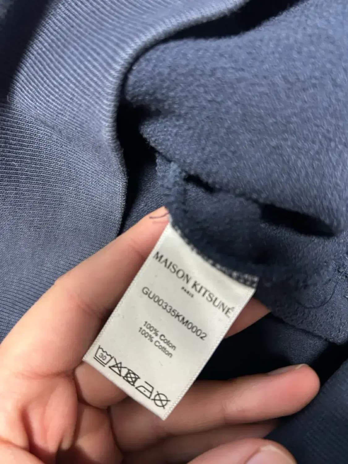 메종키츠네 네이비 후드티M 상품이미지3