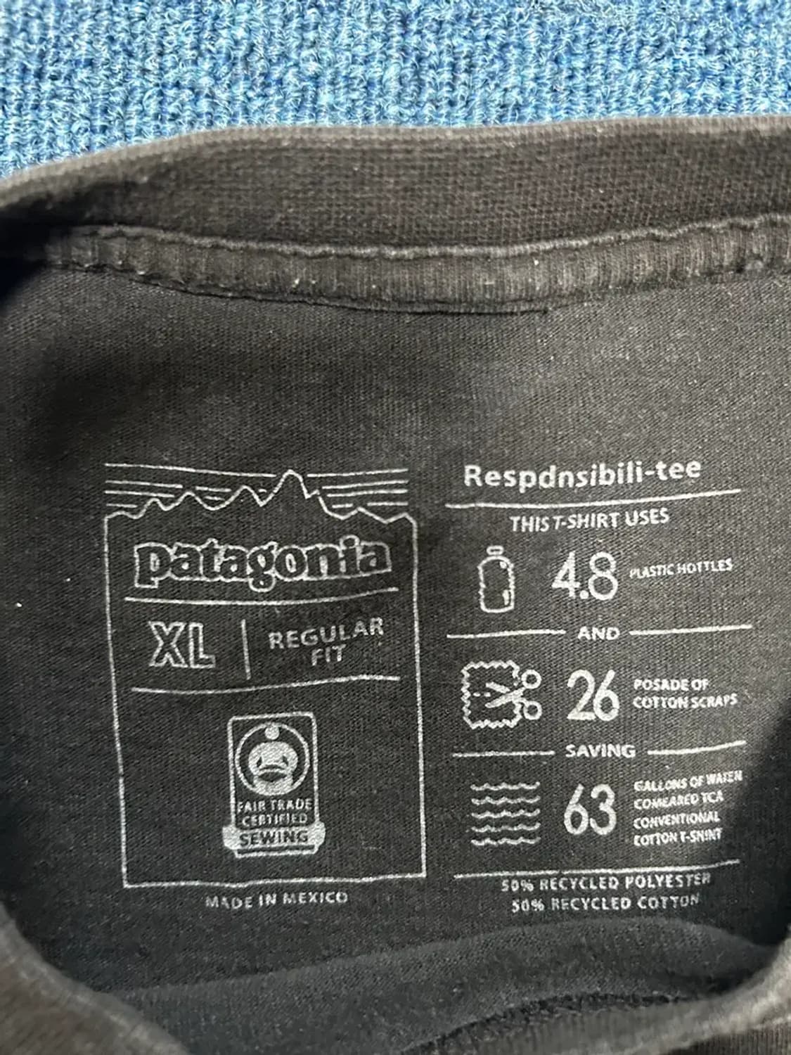 파타고니아 블랙 반팔티XL 상품이미지3