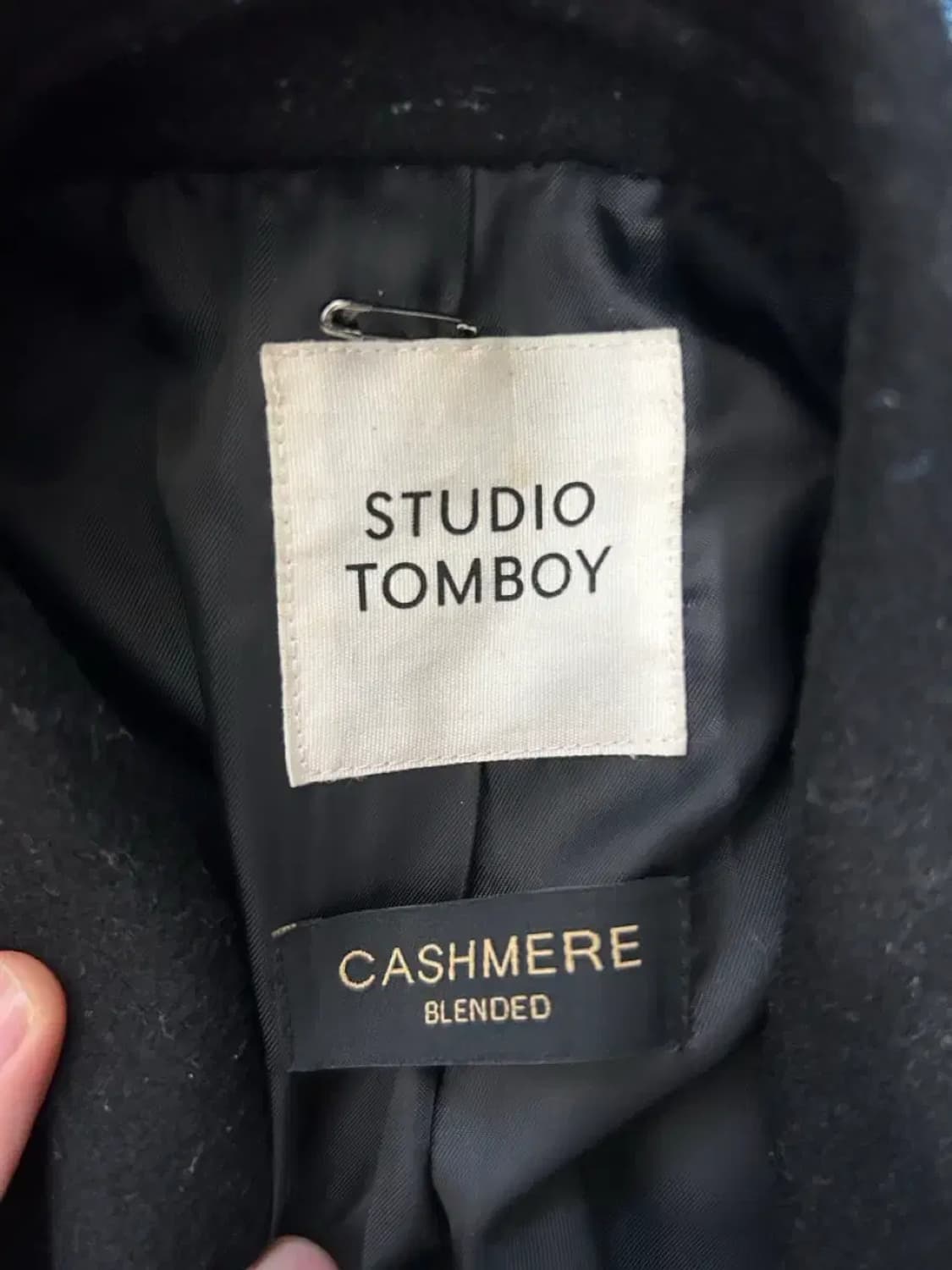 스튜디오 톰보이 캐시미어 블랙 롱코트 상품이미지2