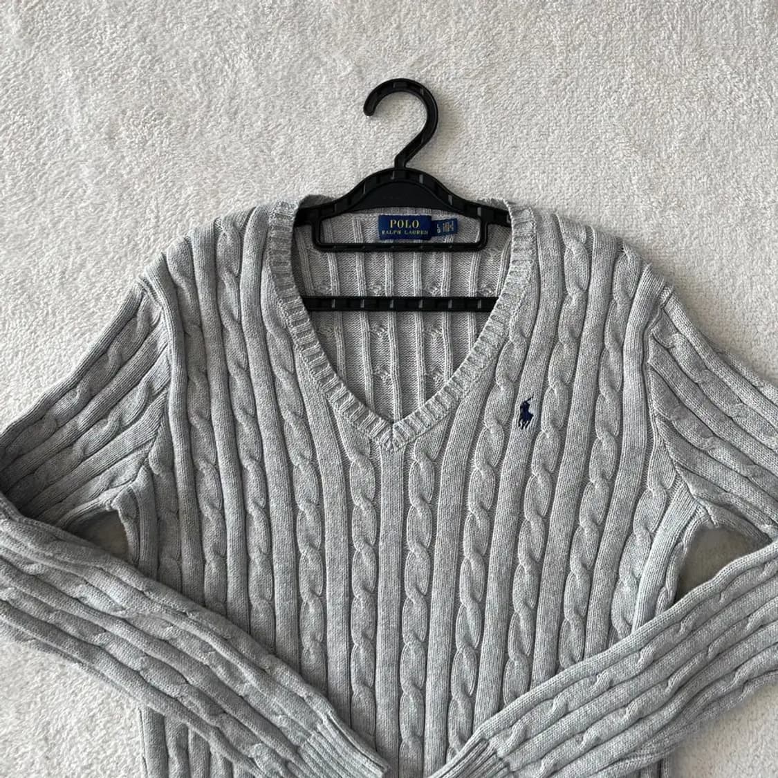 L 폴로 여성 꽈배기브이넥 니트 케이블 상품이미지2