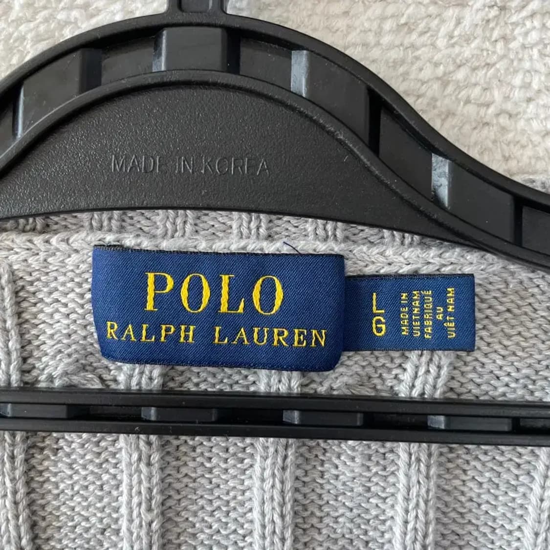 L 폴로 여성 꽈배기브이넥 니트 케이블 상품이미지4