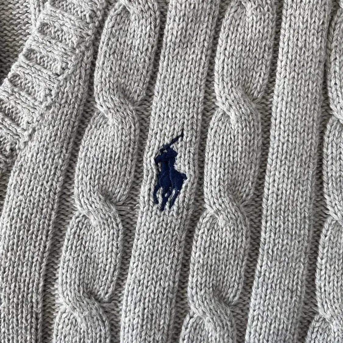 L 폴로 여성 꽈배기브이넥 니트 케이블 상품이미지5