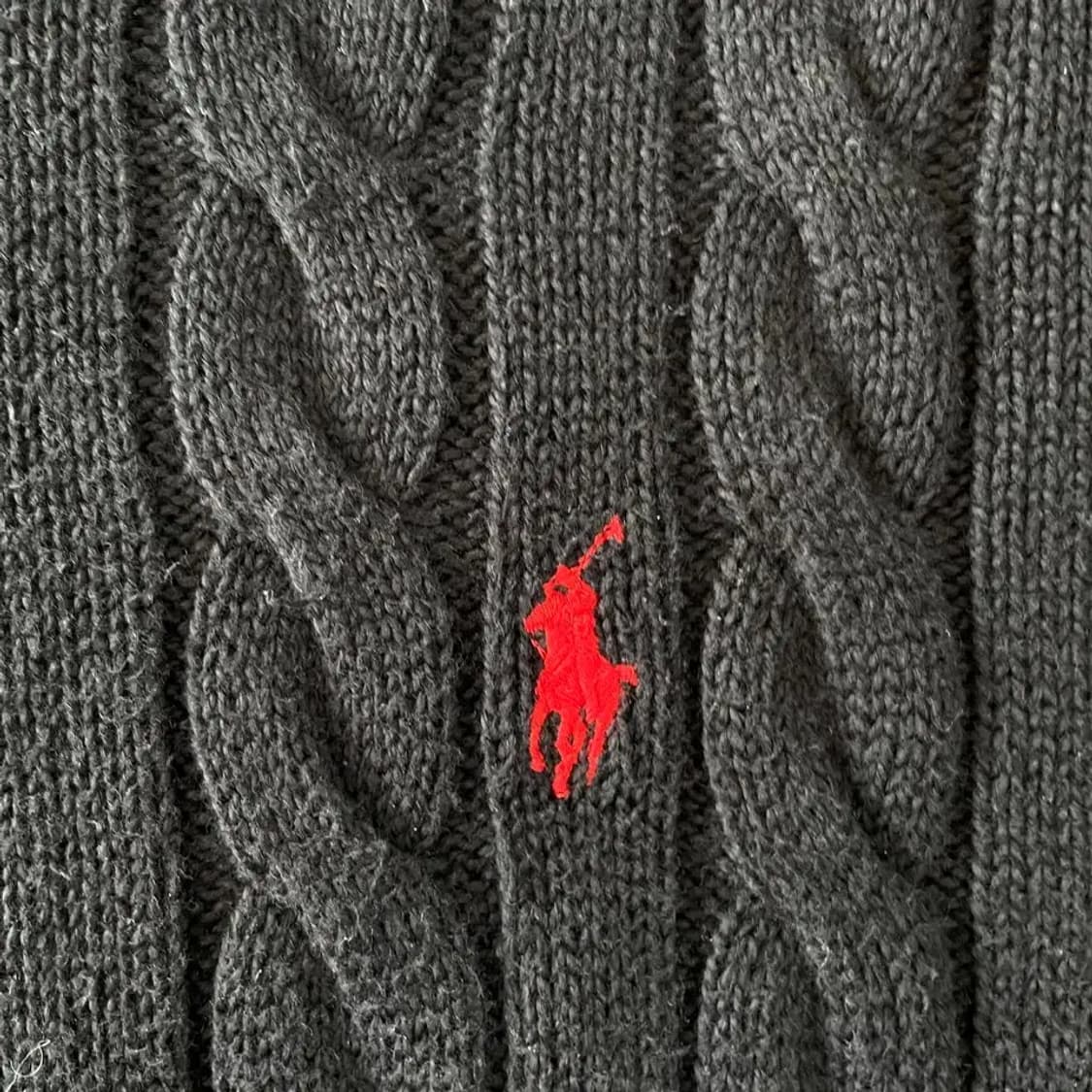 L 폴로 신형 남성 꽈배기 케이블 니트 블랙 상품이미지6