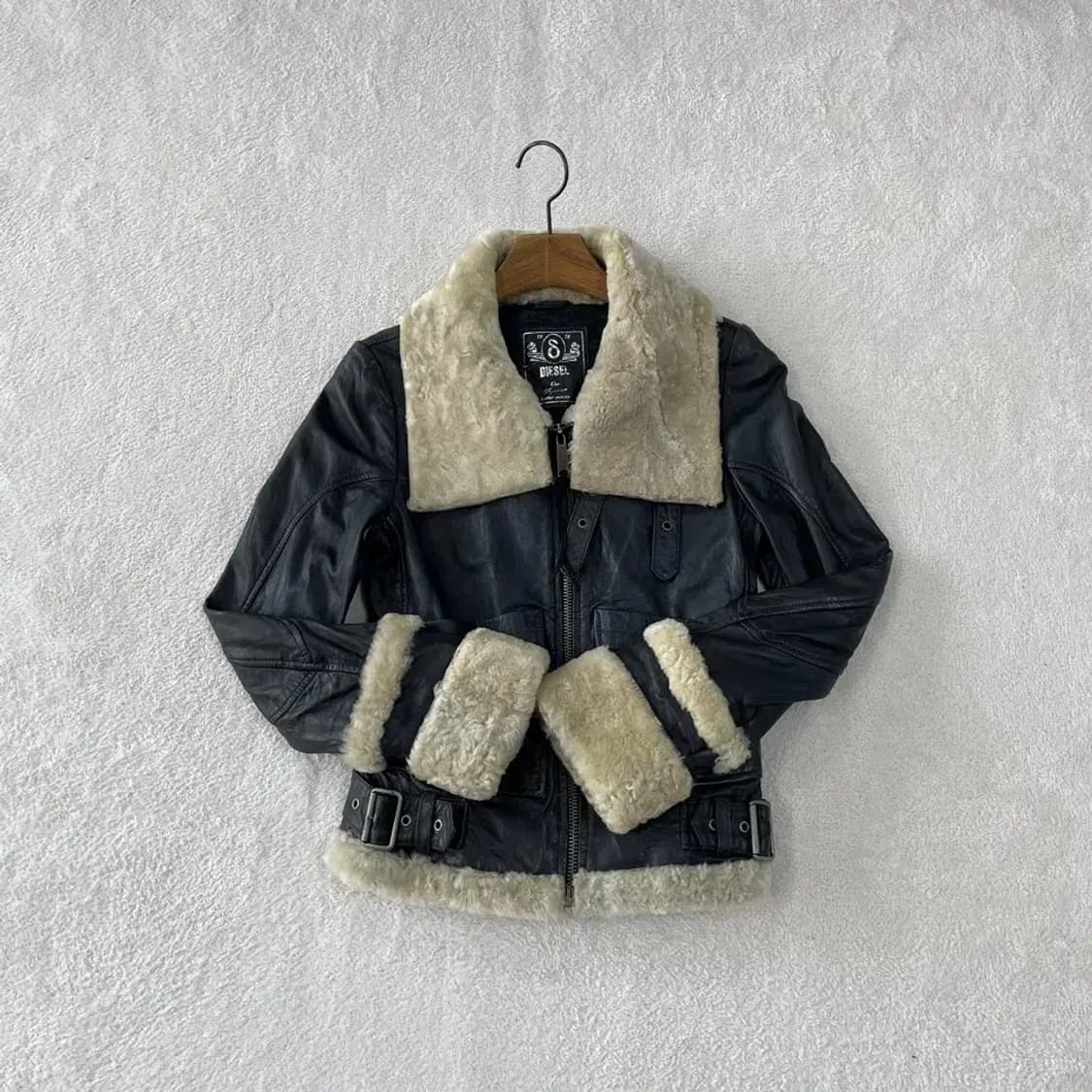 XS 디젤 여성 양가죽 무스탕 시어링 자켓 상품이미지1