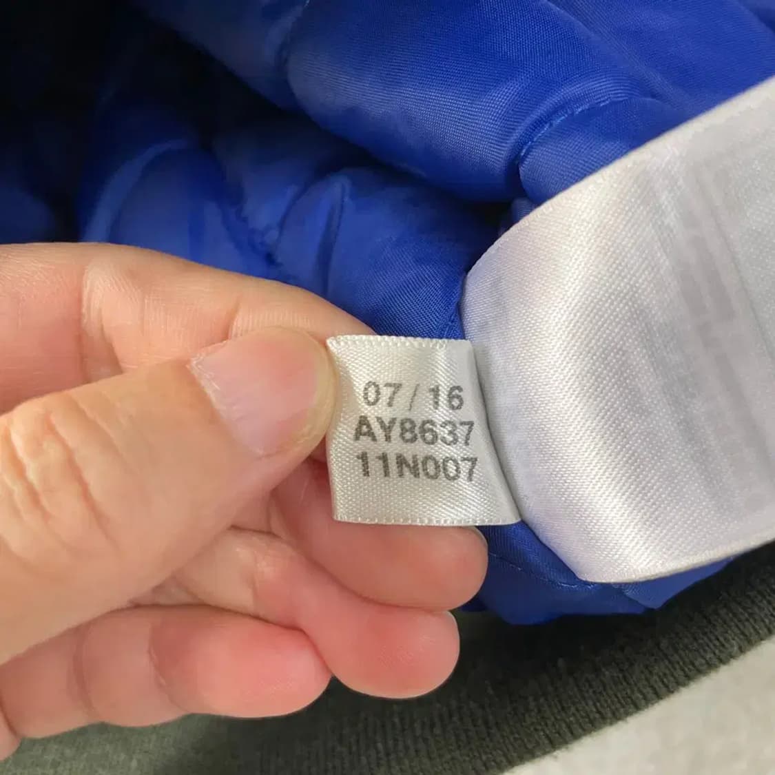 90 아디다스 퀼팅 봄버 자켓 빅로고 카키 상품이미지8