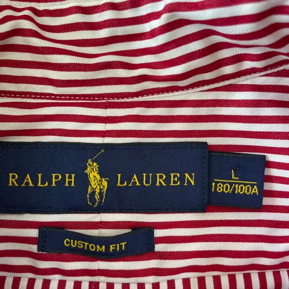 폴로 커스텀핏 셔츠 L 신형 버건디 스트라이프 상품이미지4